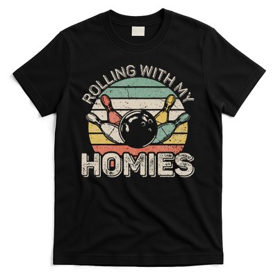 Rolling With My Homies Retro Bowling Bowler Team Funny T-Shirt