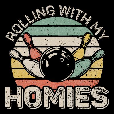 Rolling With My Homies Retro Bowling Bowler Team Funny T-Shirt