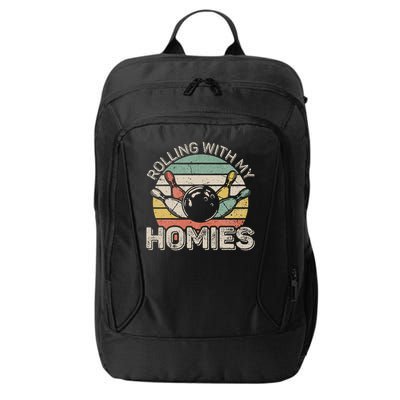 Rolling With My Homies Retro Bowling Bowler Team Funny City Backpack