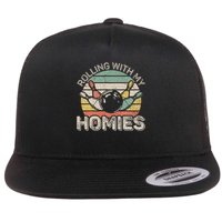 Rolling With My Homies Retro Bowling Bowler Team Funny Flatbill Hat