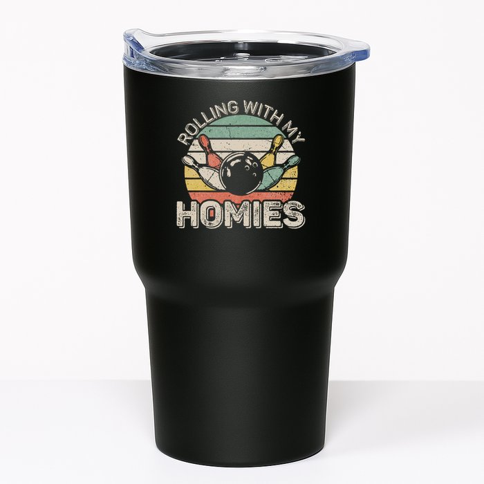 Rolling With My Homies Retro Bowling Bowler Team Funny Tumbler