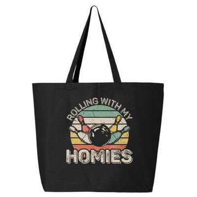 Rolling With My Homies Retro Bowling Bowler Team Funny 25L Jumbo Tote
