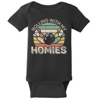 Rolling With My Homies Retro Bowling Bowler Team Funny Baby Bodysuit