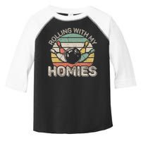 Rolling With My Homies Retro Bowling Bowler Team Funny Toddler Fine Jersey T-Shirt