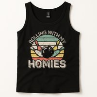 Rolling With My Homies Retro Bowling Bowler Team Funny Tank Top