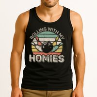 Rolling With My Homies Retro Bowling Bowler Team Funny Tank Top