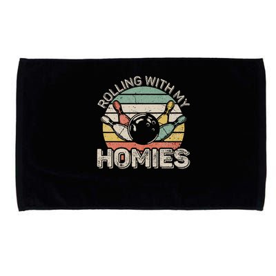 Rolling With My Homies Retro Bowling Bowler Team Funny Microfiber Hand Towel
