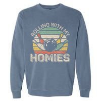 Rolling With My Homies Retro Bowling Bowler Team Funny Garment-Dyed Sweatshirt
