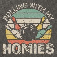 Rolling With My Homies Retro Bowling Bowler Team Funny Cotton Canvas Backpack