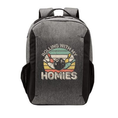 Rolling With My Homies Retro Bowling Bowler Team Funny Vector Backpack