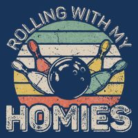 Rolling With My Homies Retro Bowling Bowler Team Funny Infant Baby Jersey Bodysuit