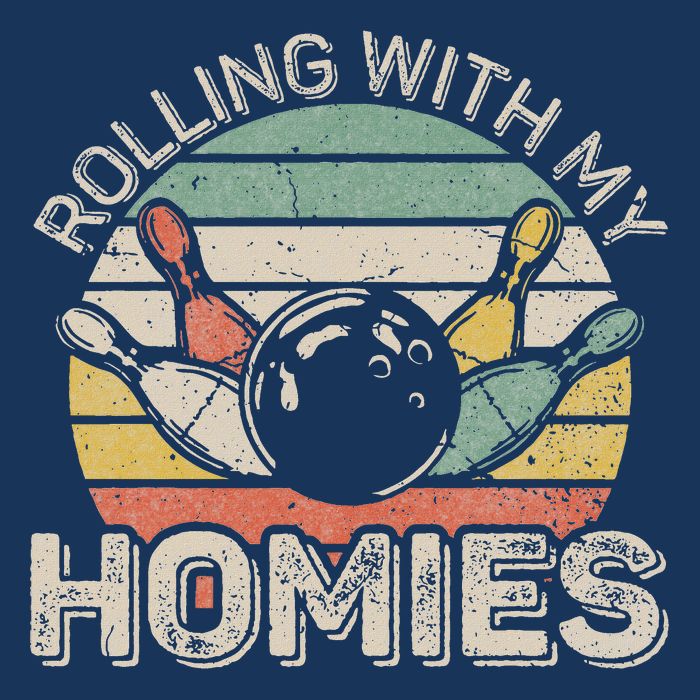 Rolling With My Homies Retro Bowling Bowler Team Funny Infant Baby Jersey Bodysuit