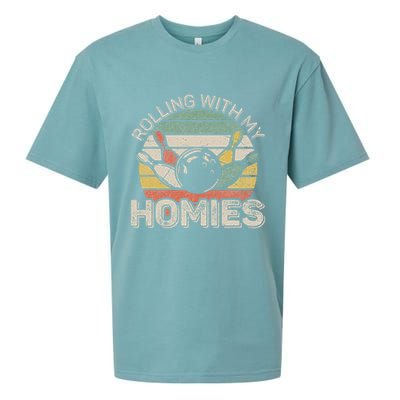 Rolling With My Homies Retro Bowling Bowler Team Funny Sueded Cloud Jersey T-Shirt
