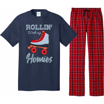 ROLLIN WITH MY HOMIES Roller Skating Roller Girl Skate Pajama Set