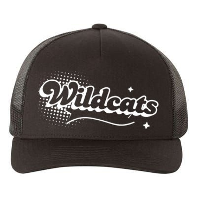 Retro Wildcats Mascot Back To School Spirit Sport Fans Game Yupoong Adult 5-Panel Trucker Hat