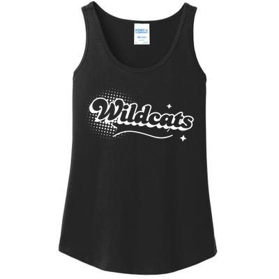 Retro Wildcats Mascot Back To School Spirit Sport Fans Game Ladies Essential Tank