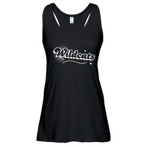 Retro Wildcats Mascot Back To School Spirit Sport Fans Game Ladies Essential Flowy Tank