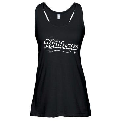 Retro Wildcats Mascot Back To School Spirit Sport Fans Game Ladies Essential Flowy Tank