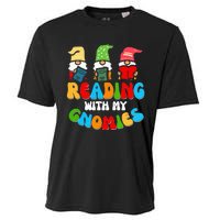 Reading With My Gnomies Funny Gnomes Book Lover Cooling Performance Crew T-Shirt