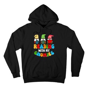 Reading With My Gnomies Funny Gnomes Book Lover Hoodie