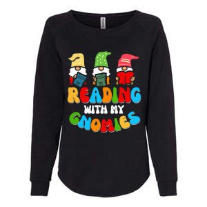 Reading With My Gnomies Funny Gnomes Book Lover Womens California Wash Sweatshirt