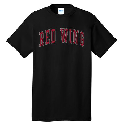 Red Wing Minnesota Souvenir College Style Red Text Tall T-Shirt