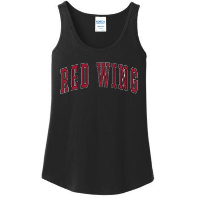 Red Wing Minnesota Souvenir College Style Red Text Ladies Essential Tank