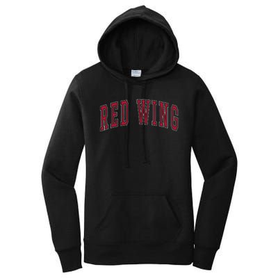 Red Wing Minnesota Souvenir College Style Red Text Women's Pullover Hoodie