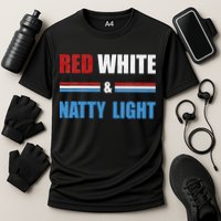 Red White & NattyLight For Beer Lovers amusing Performance Shirt