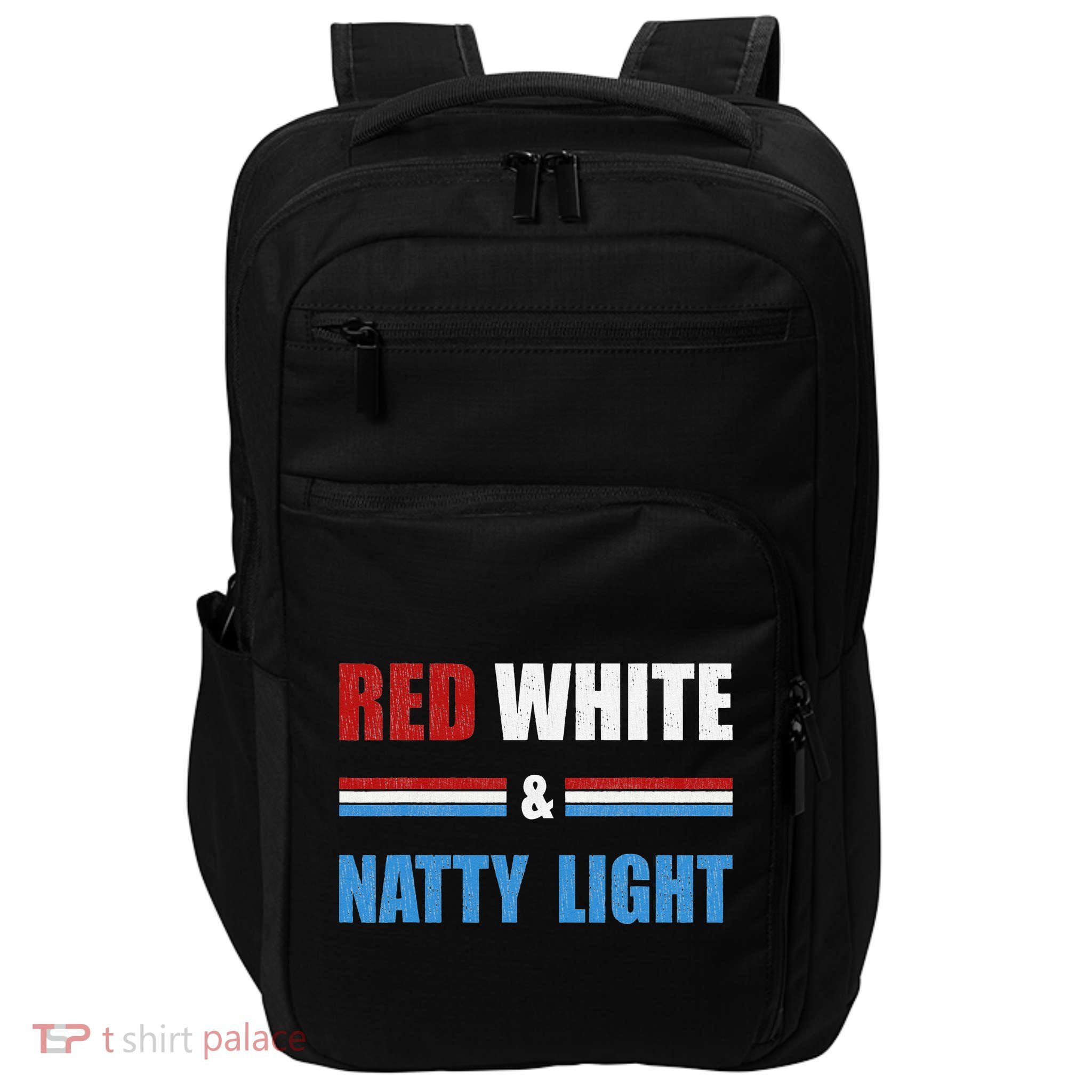 Red White & NattyLight For Beer Lovers amusing Impact Tech Backpack