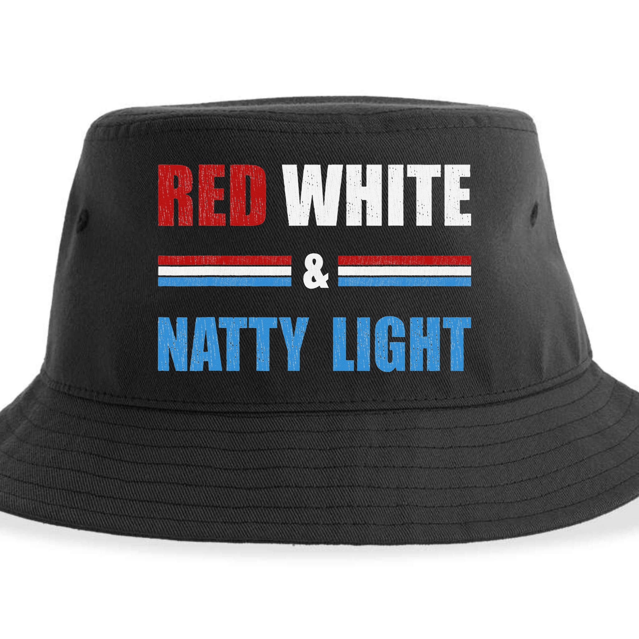Red White & NattyLight For Beer Lovers amusing Sustainable Bucket Hat