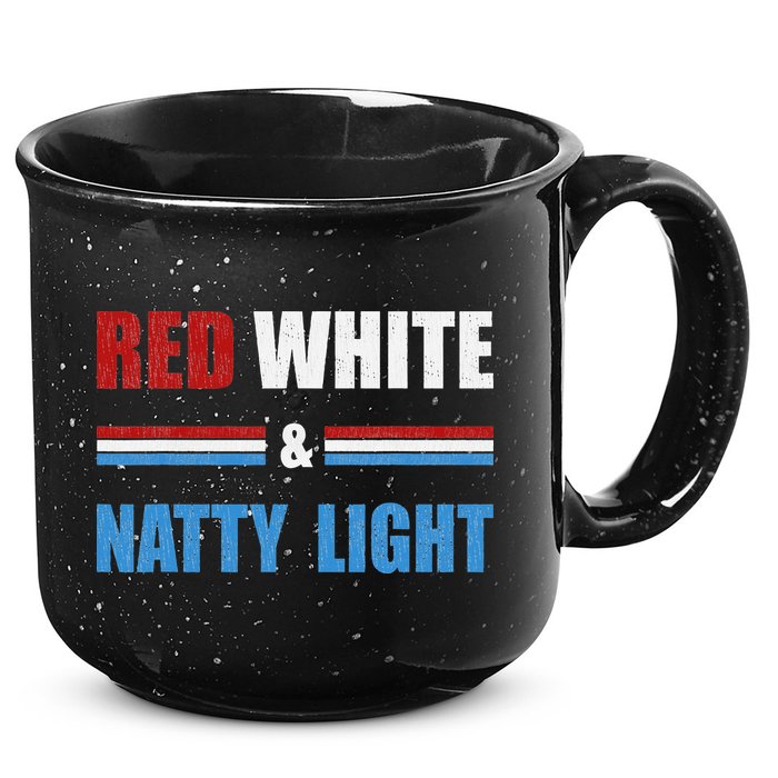 Red White & NattyLight For Beer Lovers amusing 15oz Campfire Ceramic Mug