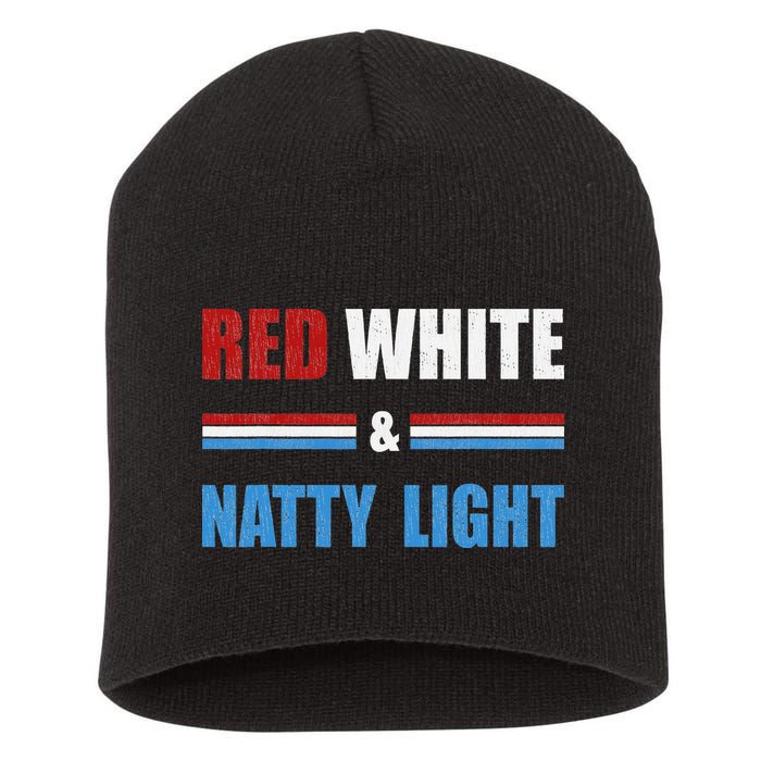 Red White & NattyLight For Beer Lovers amusing Short Acrylic Beanie