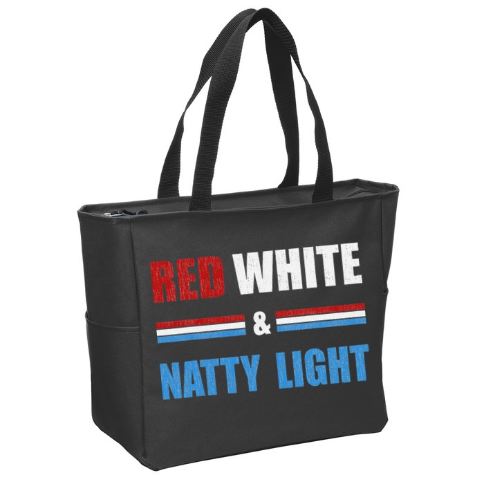 Red White & NattyLight For Beer Lovers amusing Zip Tote Bag
