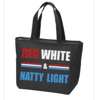 Red White & NattyLight For Beer Lovers amusing Zip Tote Bag