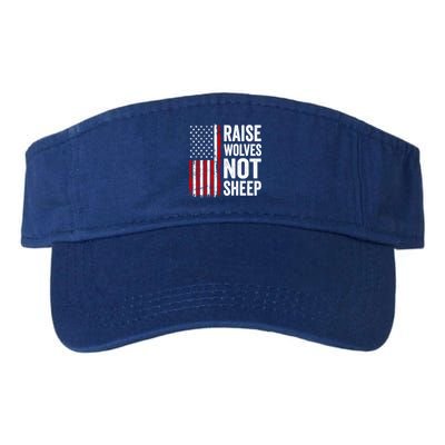 Raise Wolves Not Sheep Gift American Patriotic Usa Flag (Back) Gift Visor