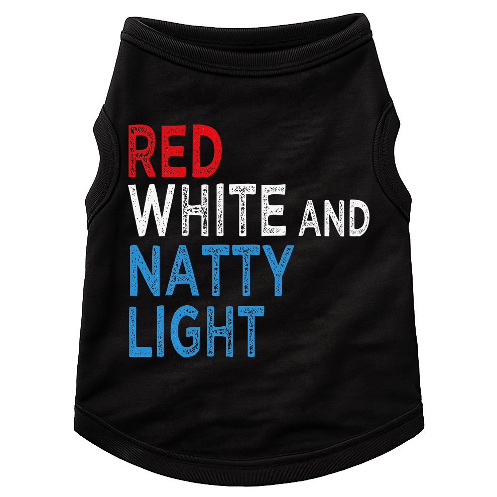 Red White & Natty-Light For  Beer Lovers amusing Doggie Tank