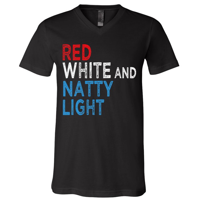 Red White & Natty-Light For  Beer Lovers amusing V-Neck T-Shirt