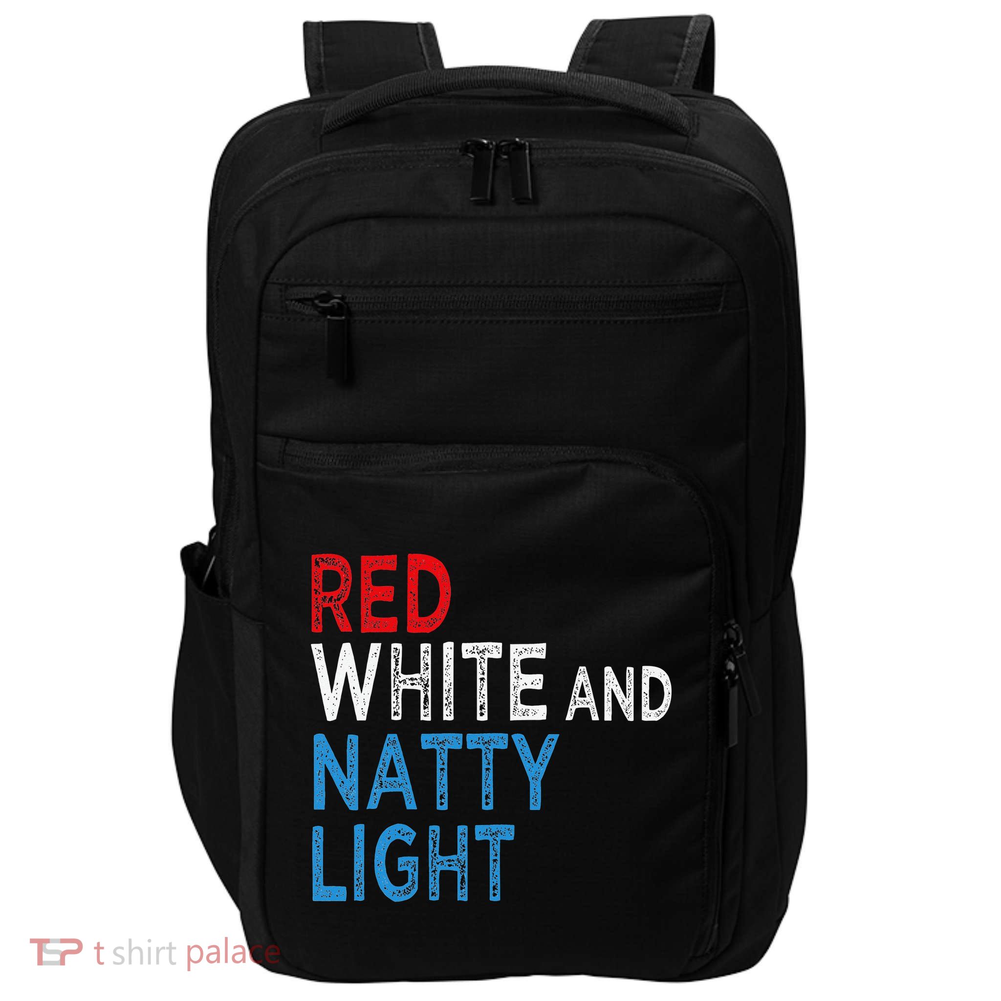 Red White & Natty-Light For  Beer Lovers amusing Impact Tech Backpack