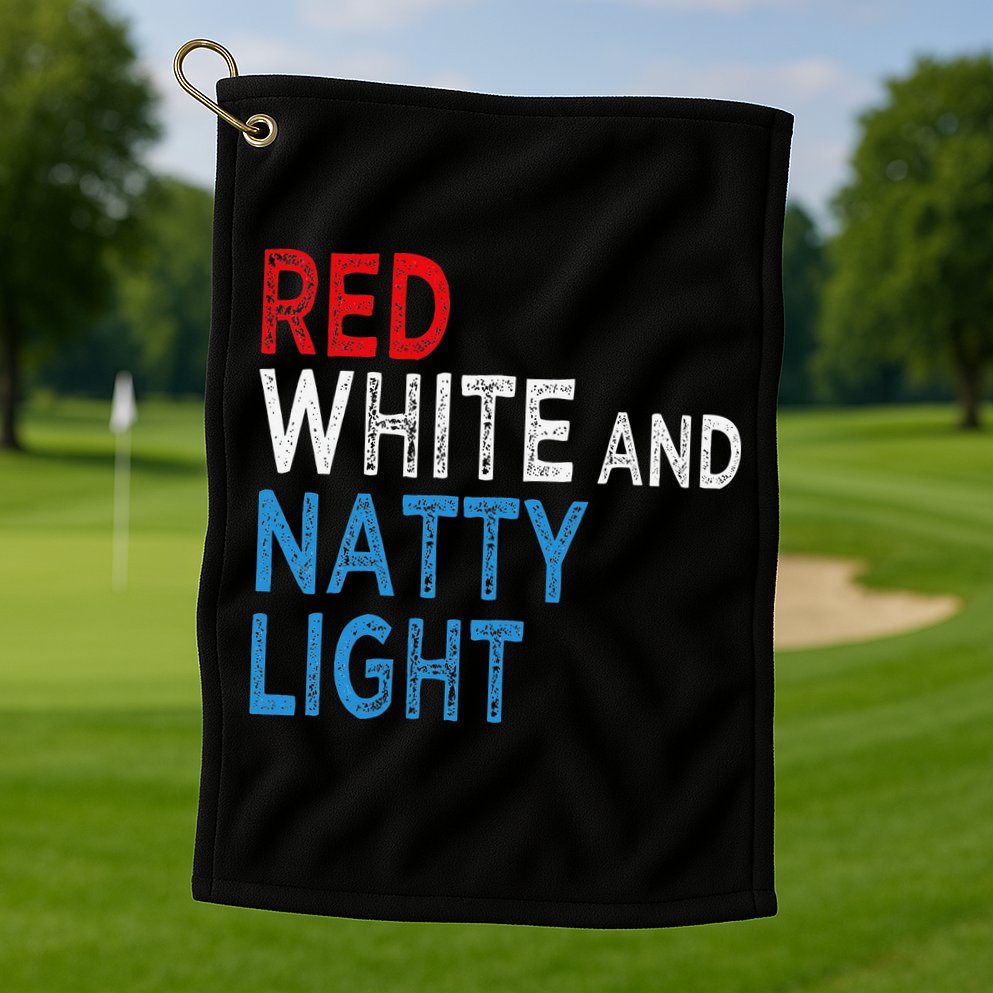 Red White & Natty-Light For  Beer Lovers amusing Golf Towel
