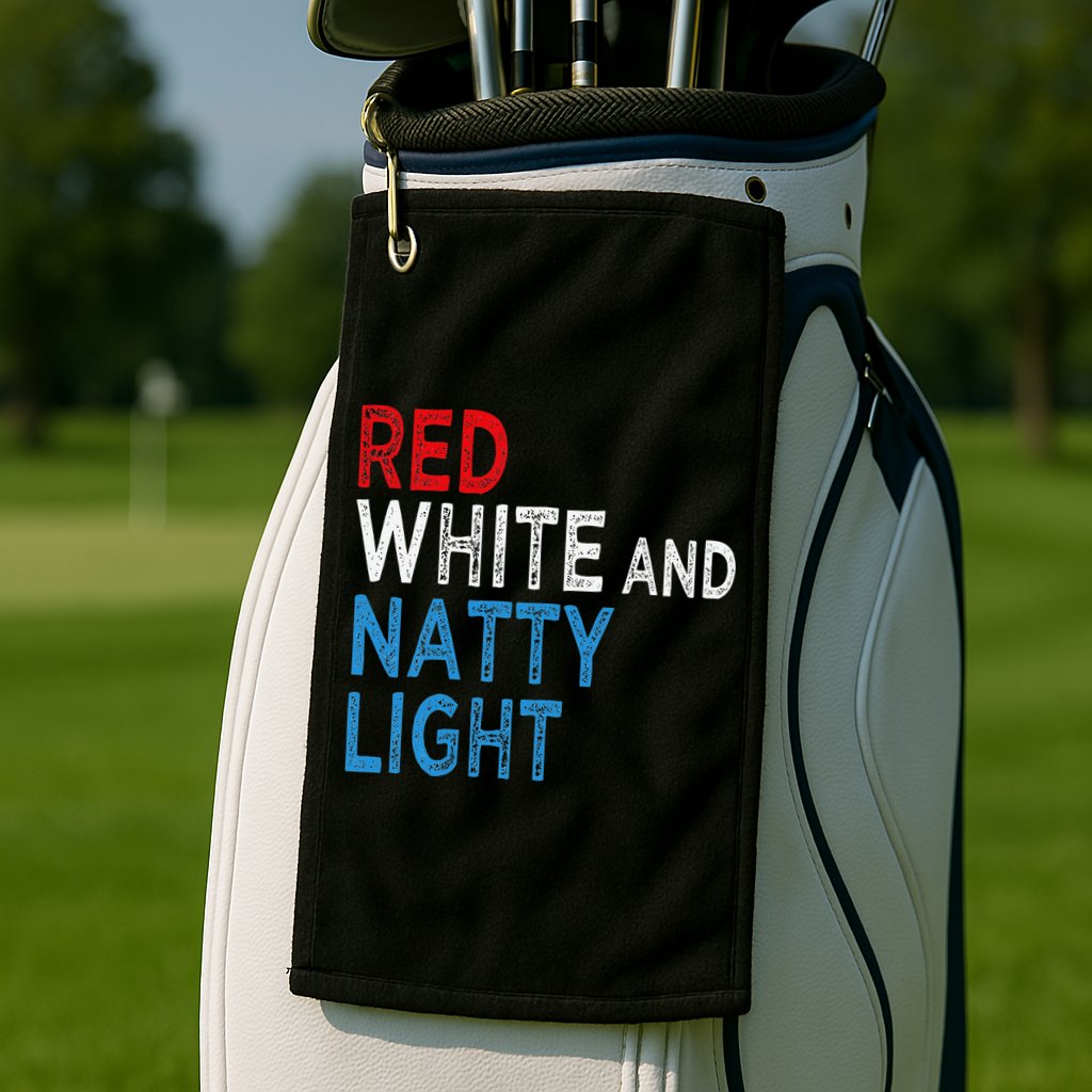 Red White & Natty-Light For  Beer Lovers amusing Golf Towel