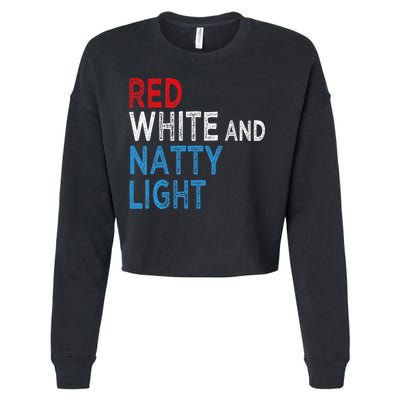Red White & Natty-Light For  Beer Lovers amusing Cropped Pullover Crew