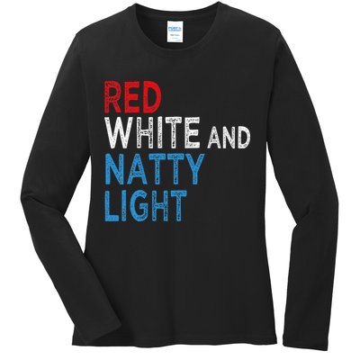 Red White & Natty-Light For  Beer Lovers amusing Ladies Long Sleeve Shirt