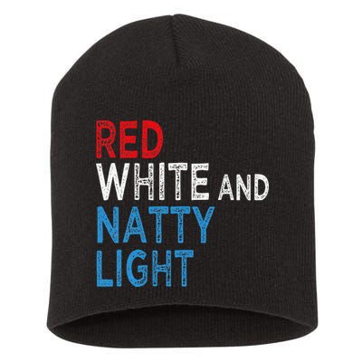 Red White & Natty-Light For  Beer Lovers amusing Short Acrylic Beanie