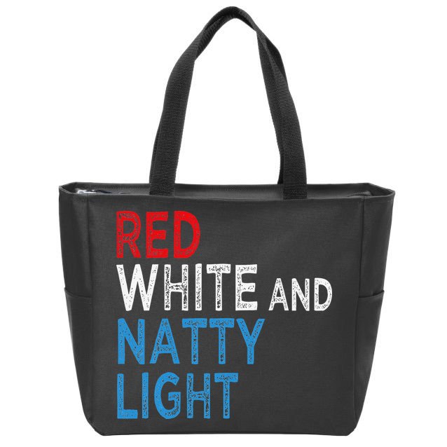 Red White & Natty-Light For  Beer Lovers amusing Zip Tote Bag