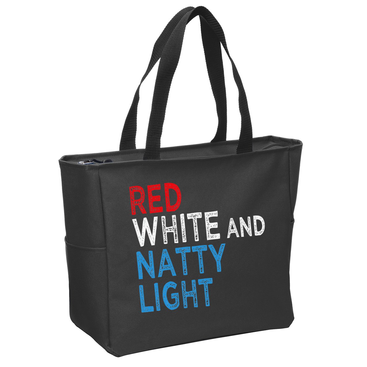Red White & Natty-Light For  Beer Lovers amusing Zip Tote Bag