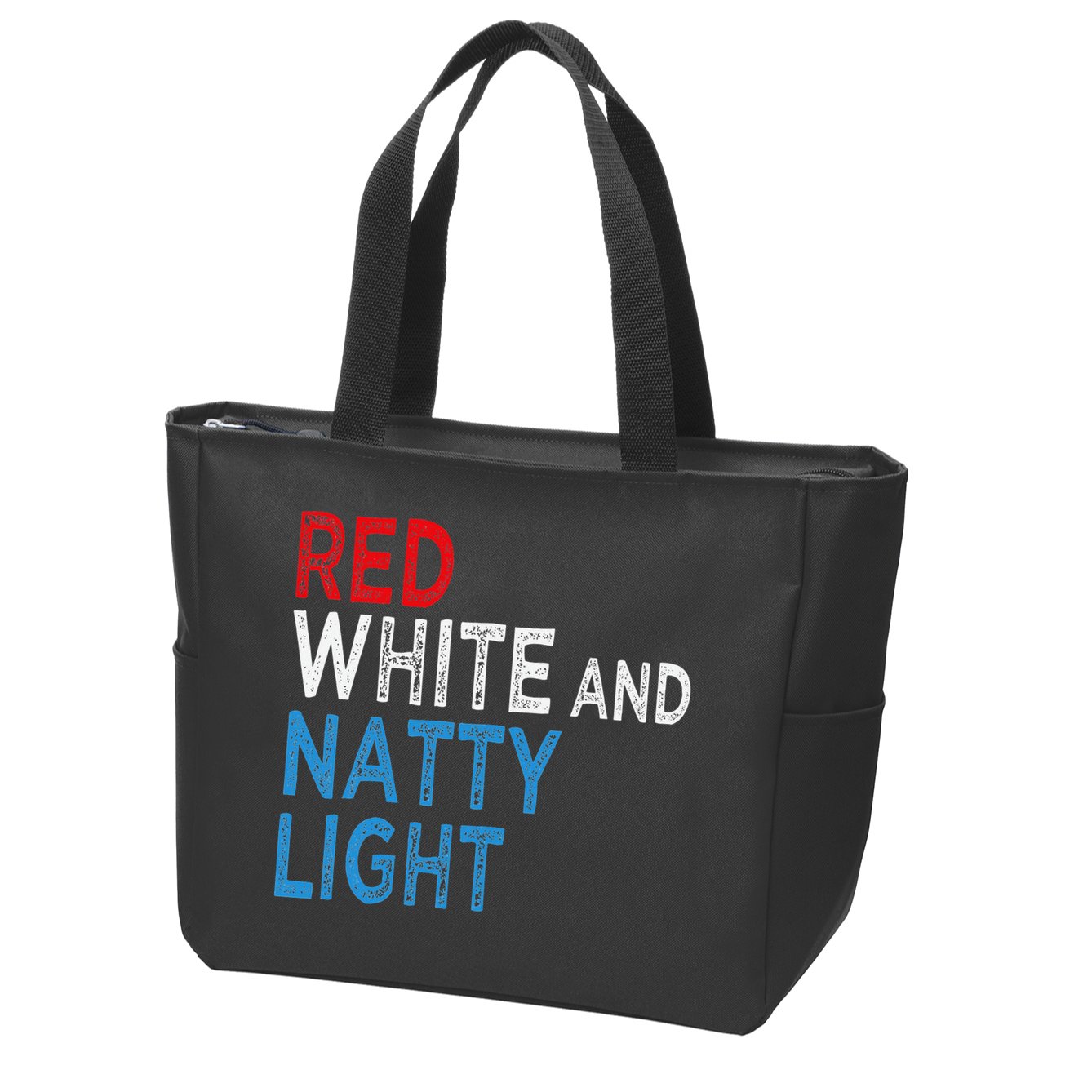Red White & Natty-Light For  Beer Lovers amusing Zip Tote Bag