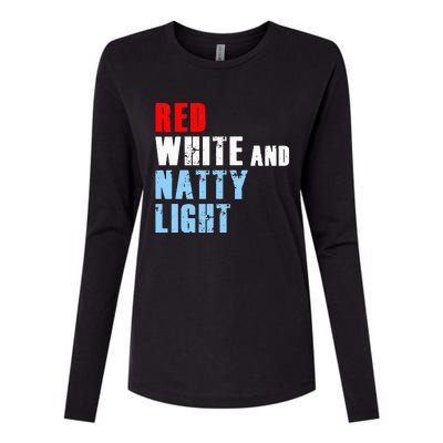 Red White & NattyLight For Wo 4th of July Womens Cotton Relaxed Long Sleeve T-Shirt