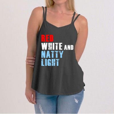 Red White & NattyLight For Wo 4th of July Women's Strappy Tank