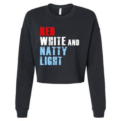 Red White & NattyLight For Wo 4th of July Cropped Pullover Crew